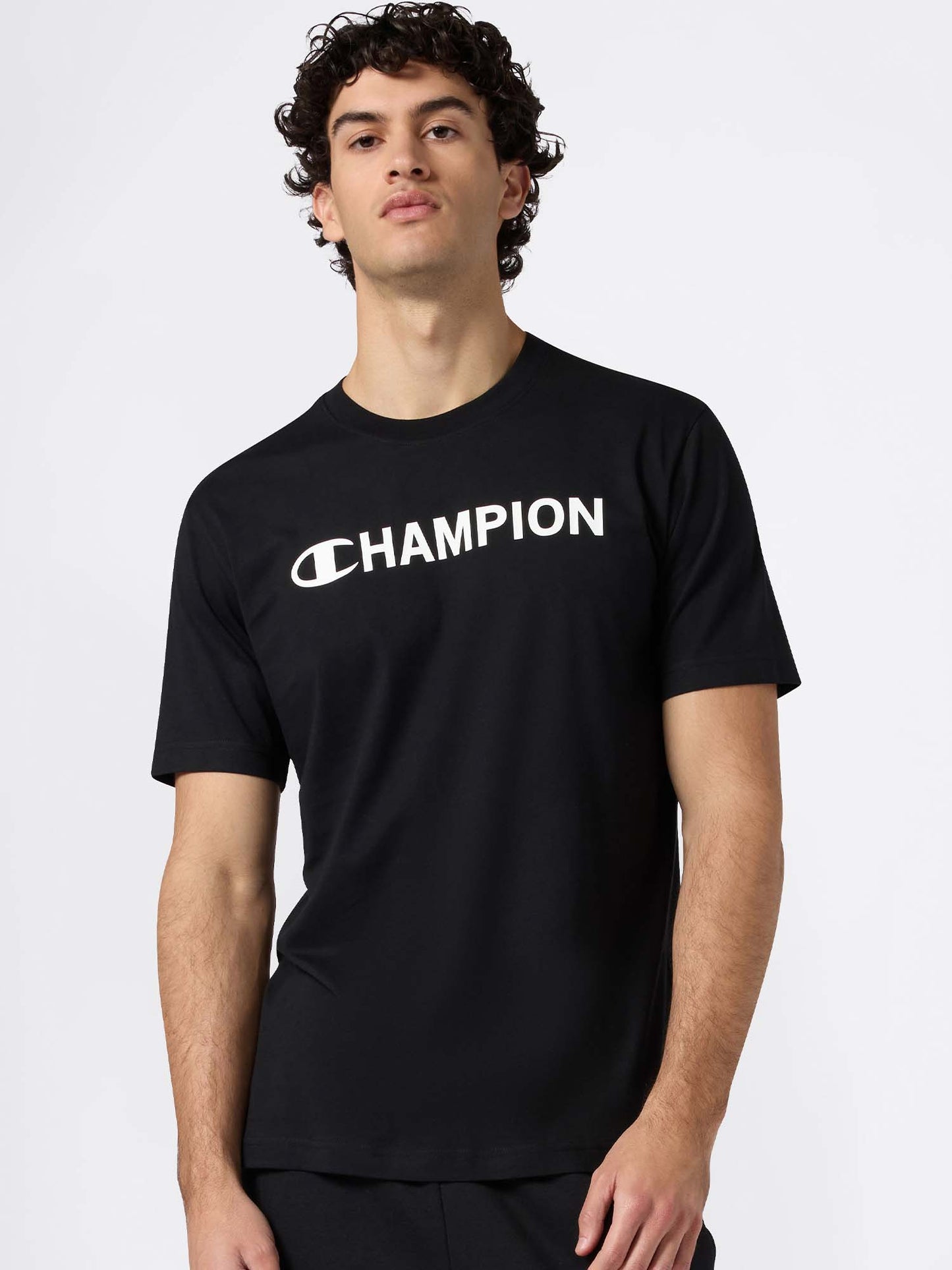 T-SHIRT GIROCOLLO CHAMPION DA UOMO NERO