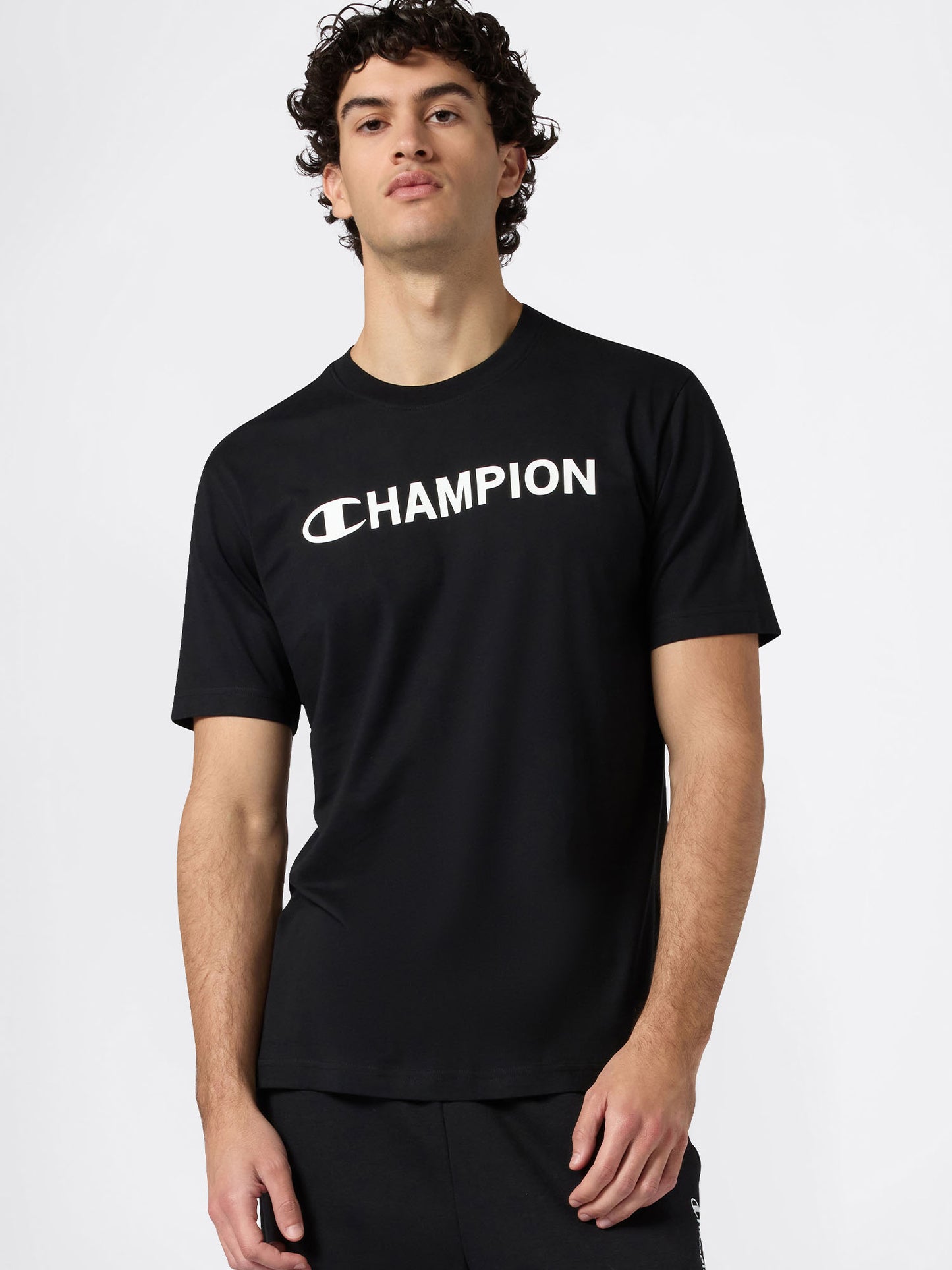 T-SHIRT GIROCOLLO CHAMPION DA UOMO NERO