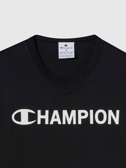 T-SHIRT GIROCOLLO CHAMPION DA UOMO NERO