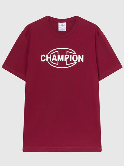 T-SHIRT GIROCOLLO CHAMPION DA UOMO BORDEAUX