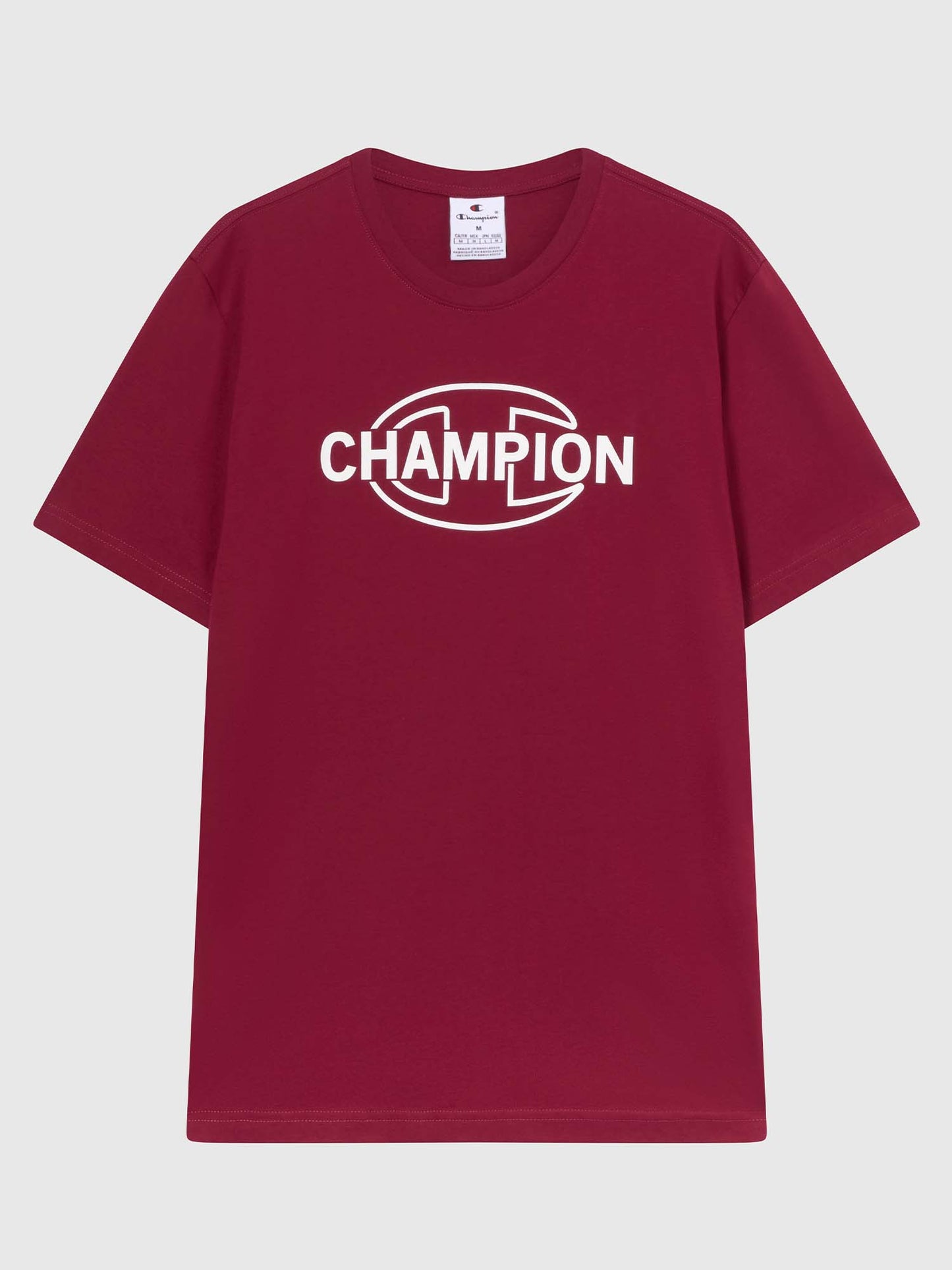 T-SHIRT GIROCOLLO CHAMPION DA UOMO BORDEAUX