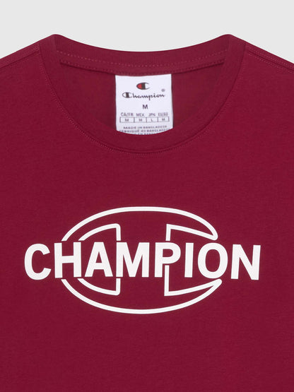 T-SHIRT GIROCOLLO CHAMPION DA UOMO BORDEAUX