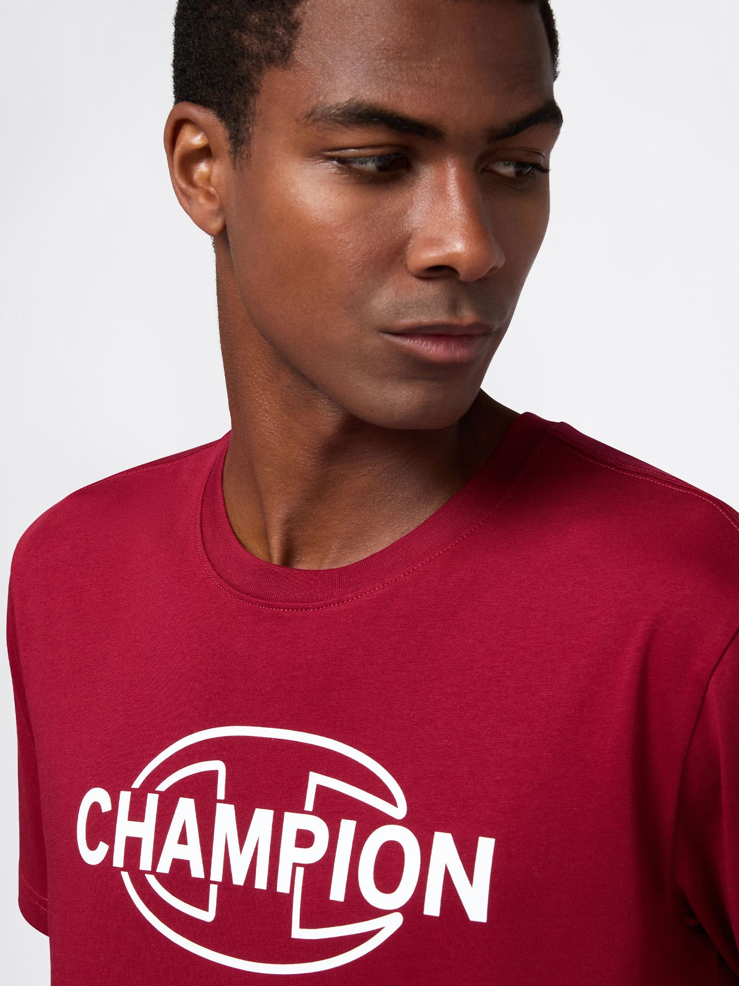 T-SHIRT GIROCOLLO CHAMPION DA UOMO BORDEAUX