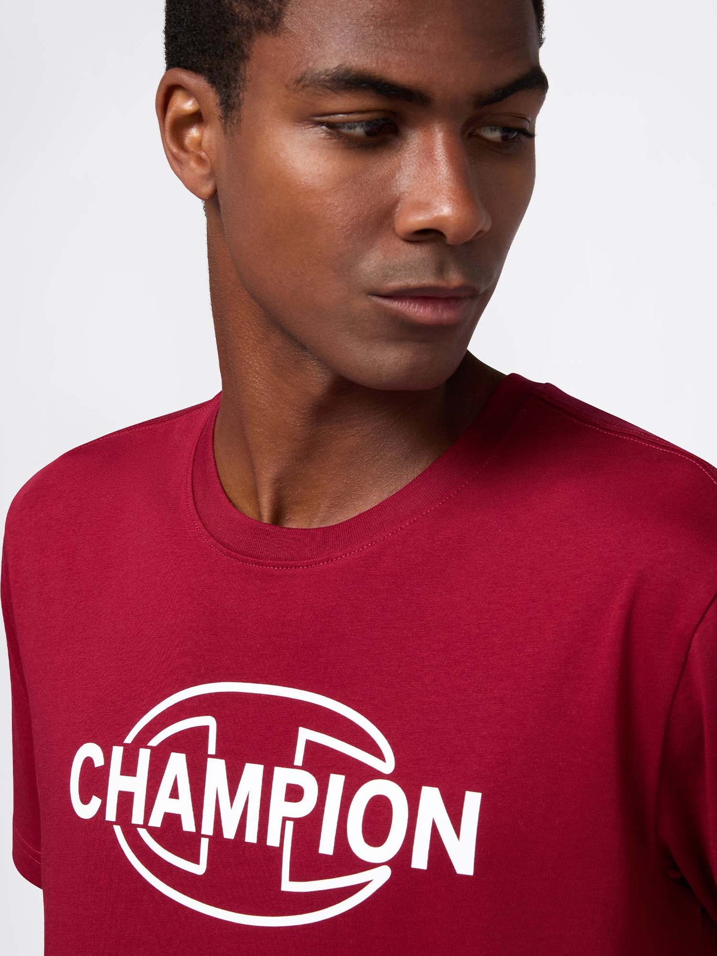 T-SHIRT GIROCOLLO CHAMPION DA UOMO BORDEAUX