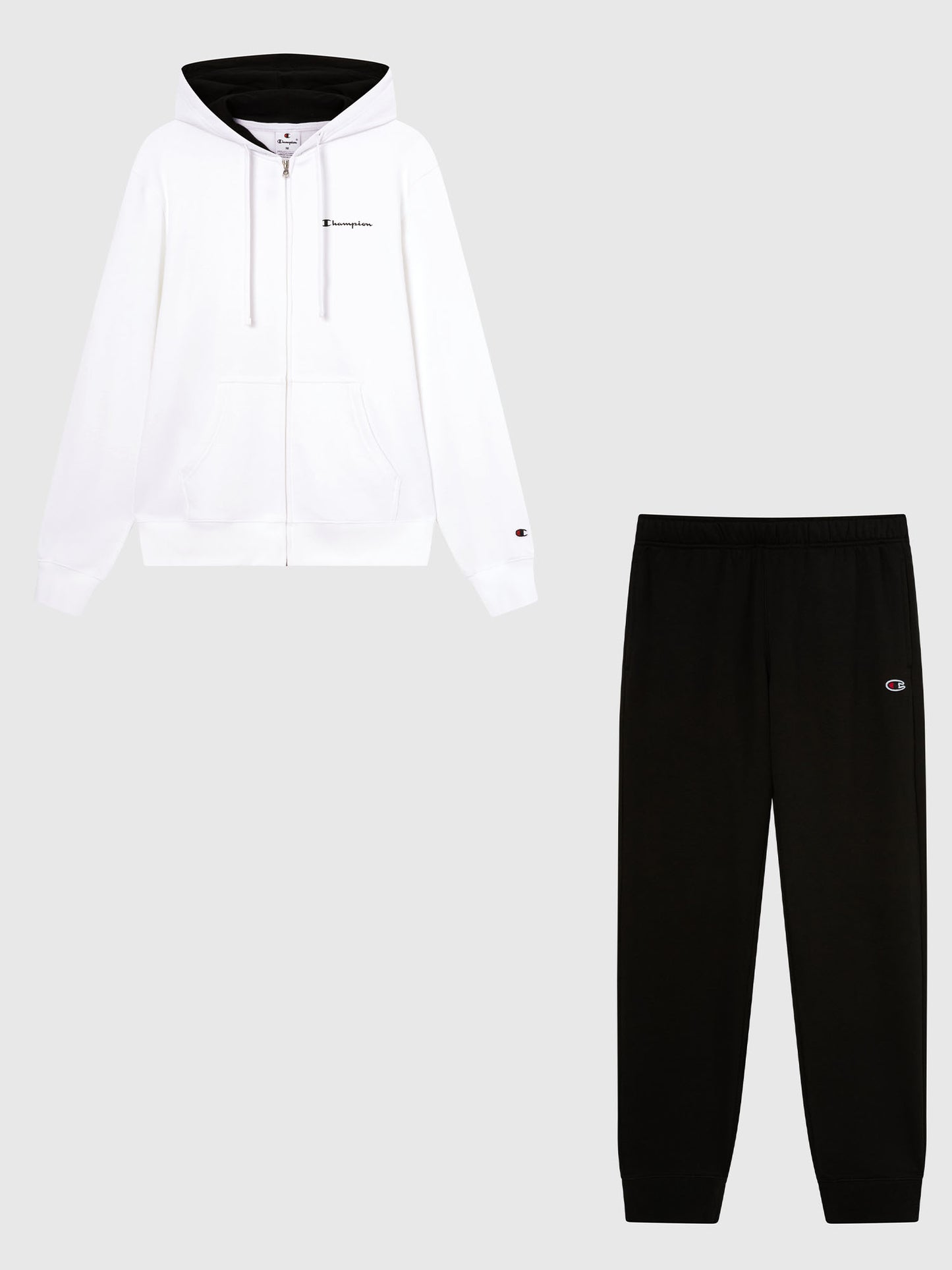 TUTA CON CAPPUCCIO FULL ZIP CHAMPION DA UOMO BIANCO