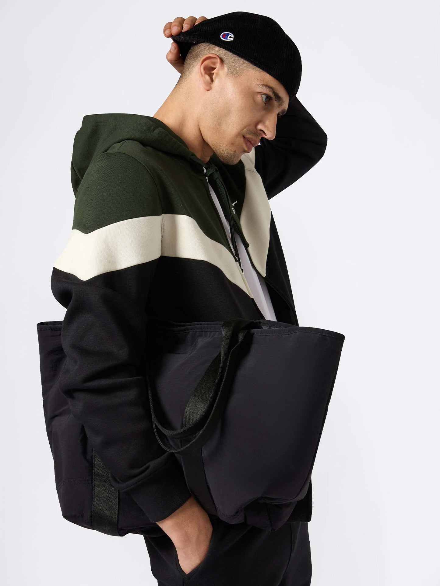 TUTA FULL ZIP E CAPPUCCIO CHAMPION DA UOMO VERDE