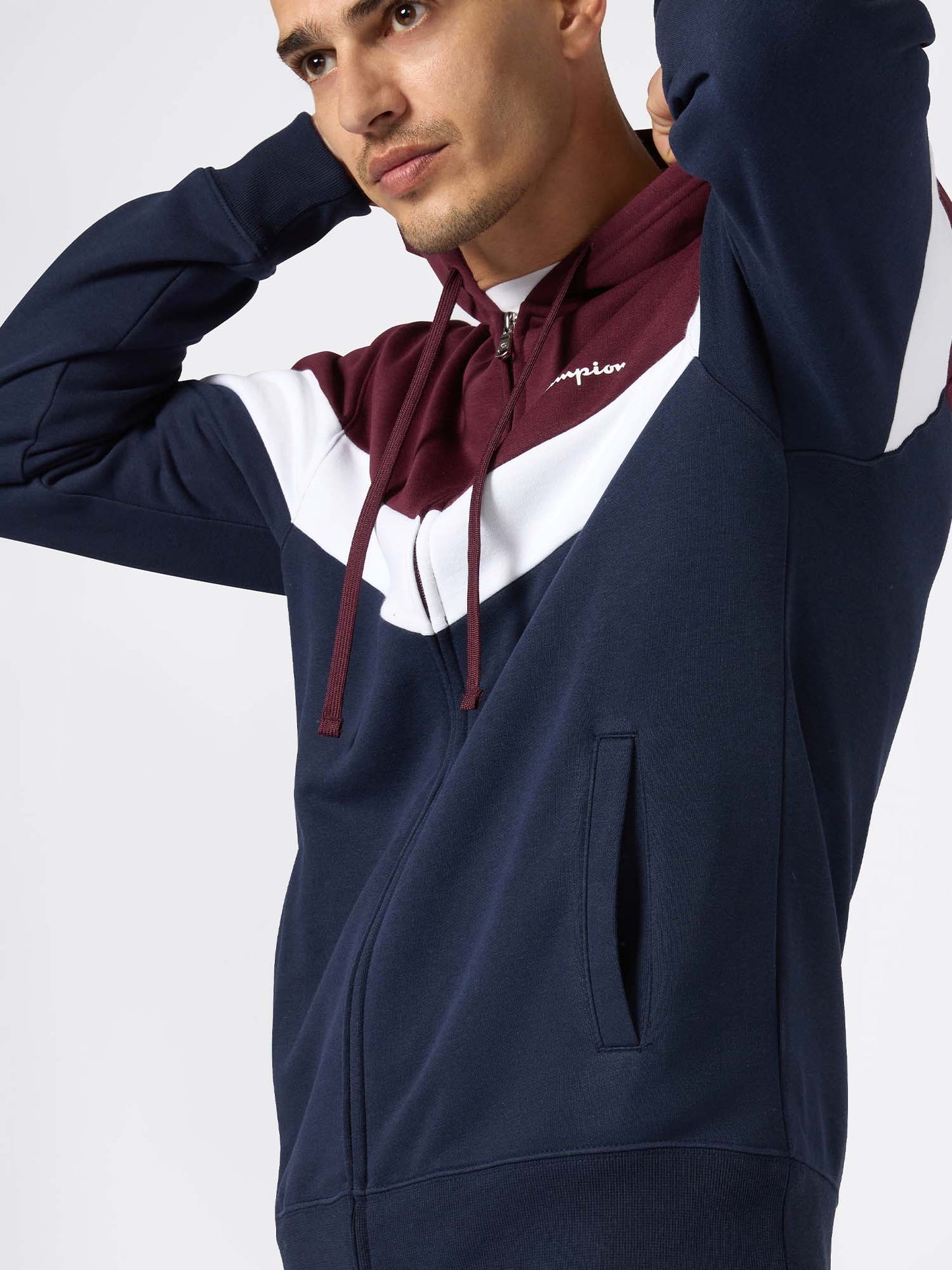 TUTA FULL ZIP E CAPPUCCIO CHAMPION DA UOMO BORDEAUX