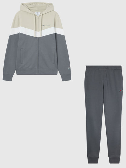 TUTA FULL ZIP E CAPPUCCIO CHAMPION DA UOMO BEIGE