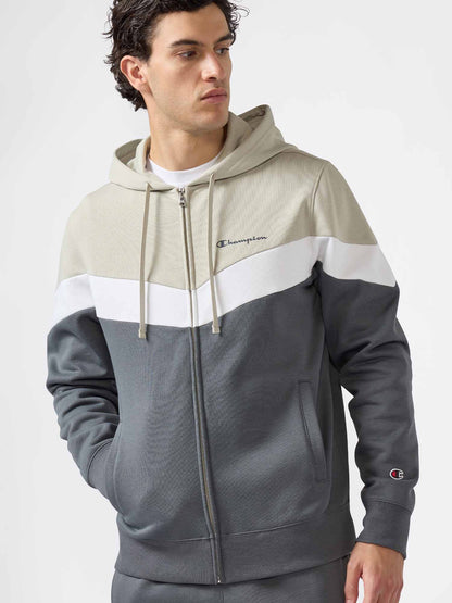 TUTA FULL ZIP E CAPPUCCIO CHAMPION DA UOMO BEIGE