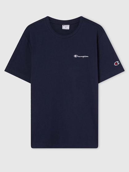 T-shirt maniche corte Champion da uomo blu con logo ricamato