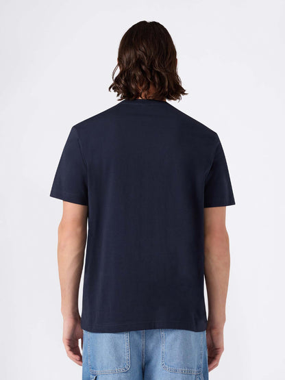 T-shirt maniche corte Champion da uomo blu con logo ricamato