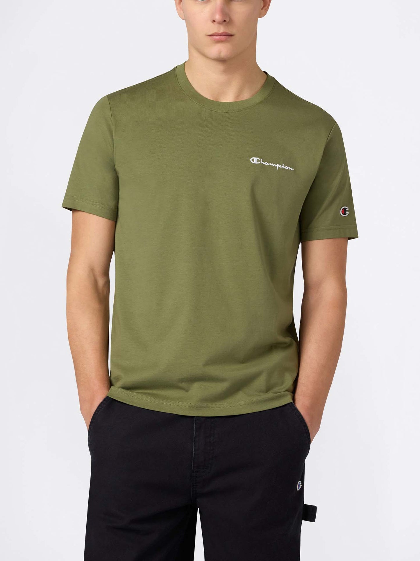 T-shirt maniche corte Champion Uomo in cotone verde
