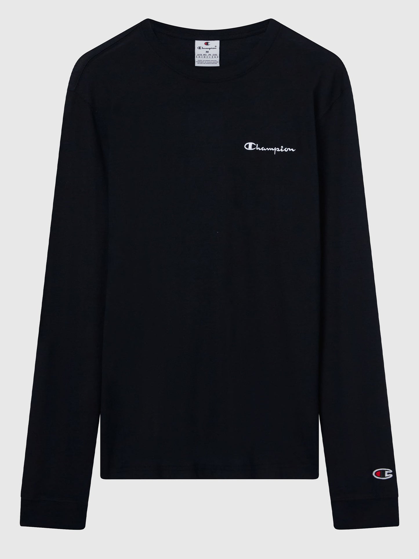 CHAMPION MAGLIA GIROCOLLO BASIC DA UOMO NERO