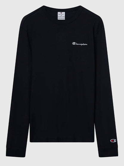 CHAMPION MAGLIA GIROCOLLO BASIC DA UOMO NERO