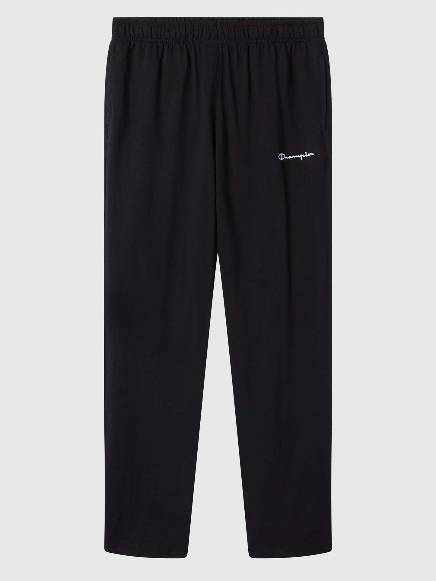 Pantaloni in jersey con orlo dritto e logo ricamato da uomo nero