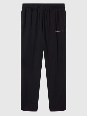 Pantaloni in jersey con orlo dritto e logo ricamato da uomo nero