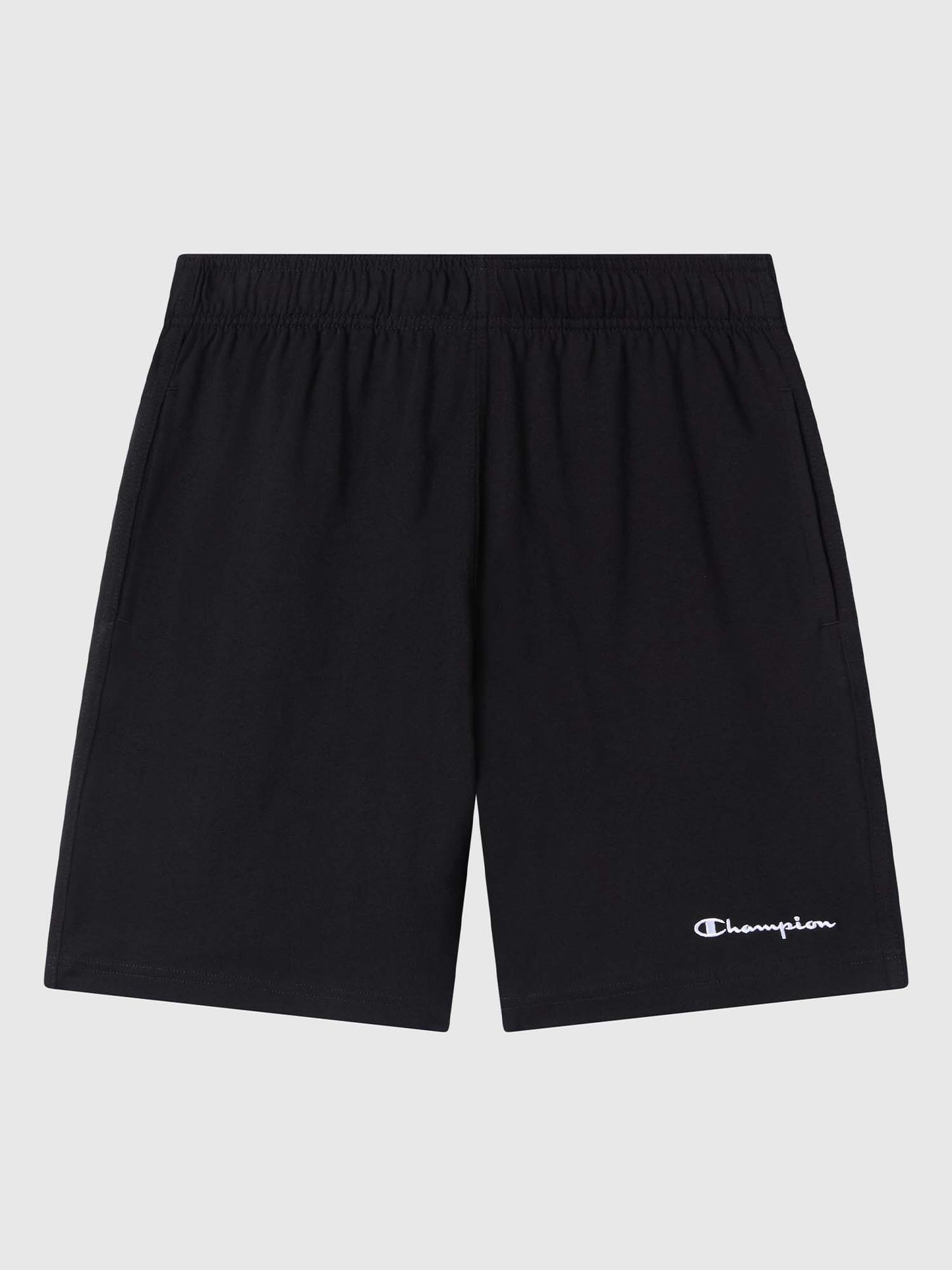 Shorts Champion Jersey da uomo in nero con logo ricamato
