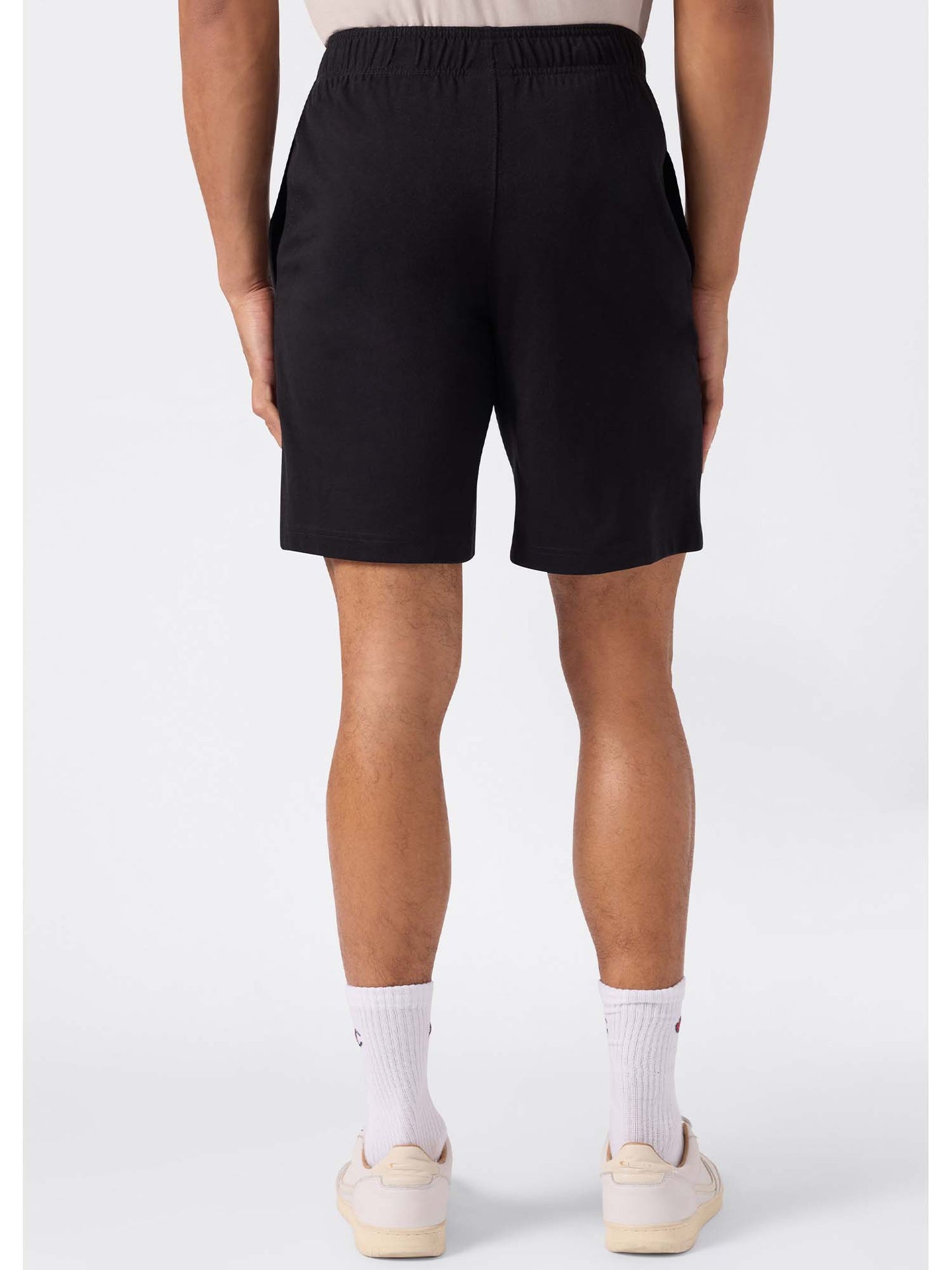 Shorts Champion Jersey da uomo in nero con logo ricamato