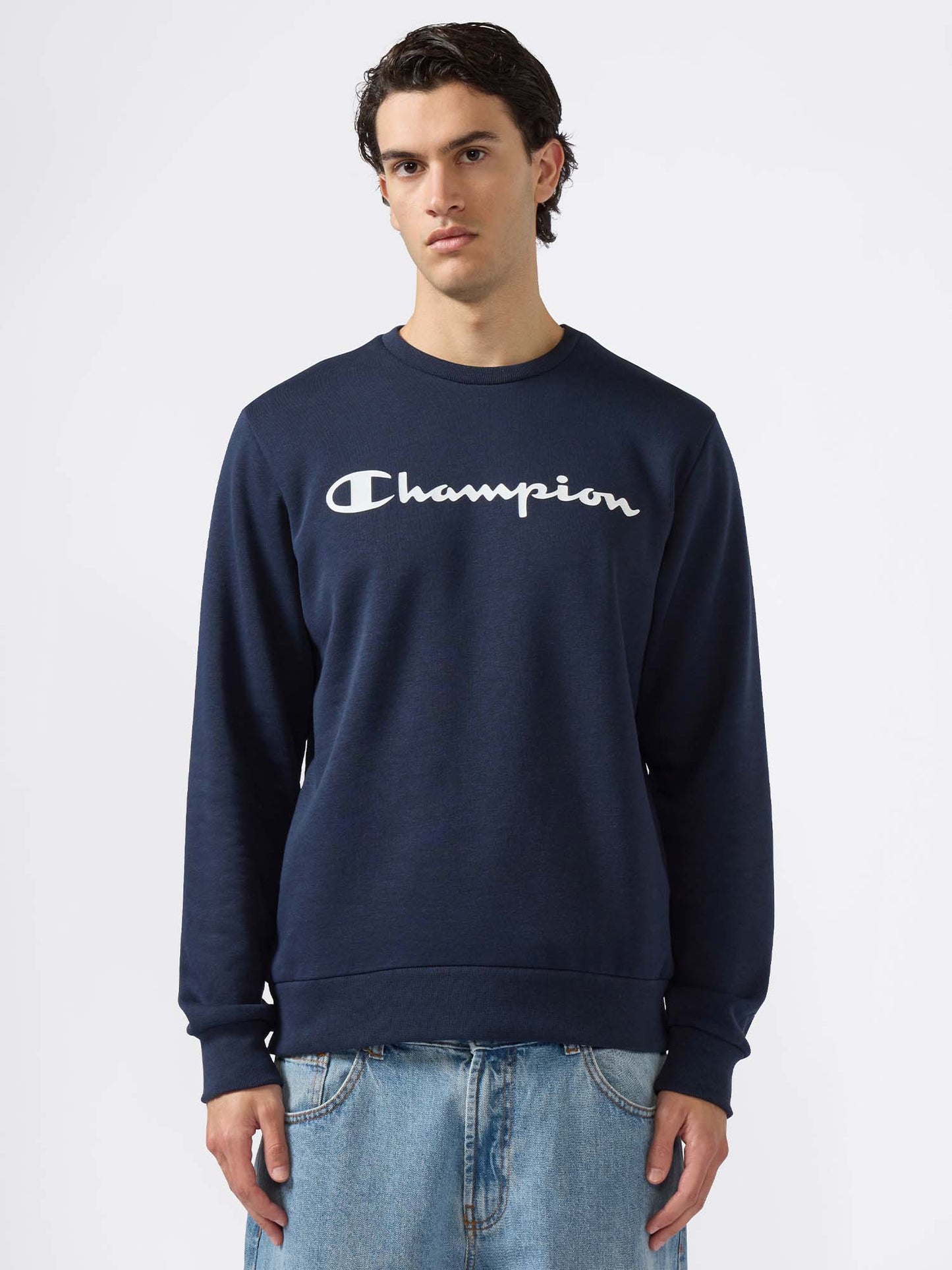 FELPA GIROCOLLO CHAMPION DA UOMO BLU