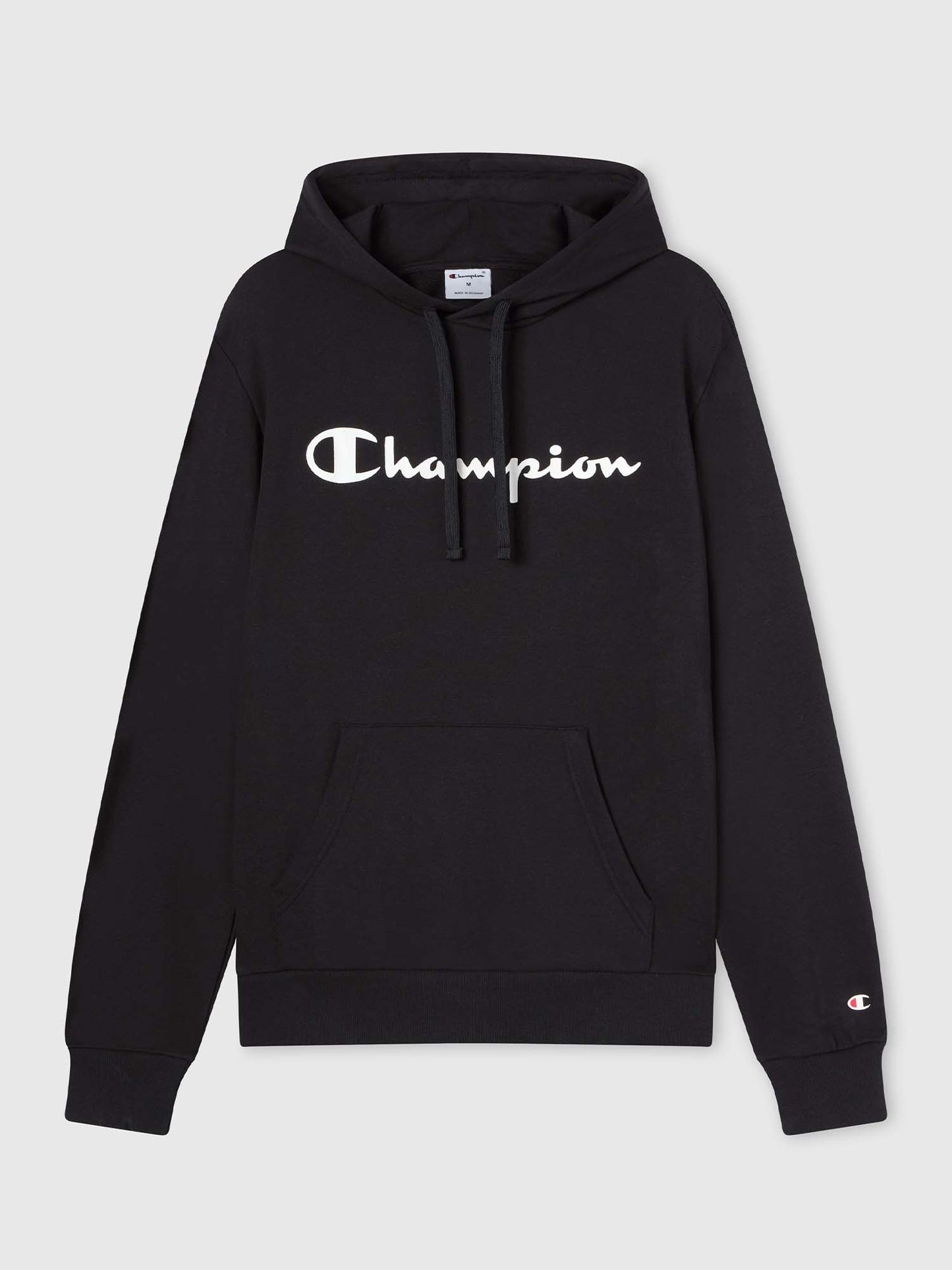 Felpa con cappuccio Champion Script Shop da uomo nera