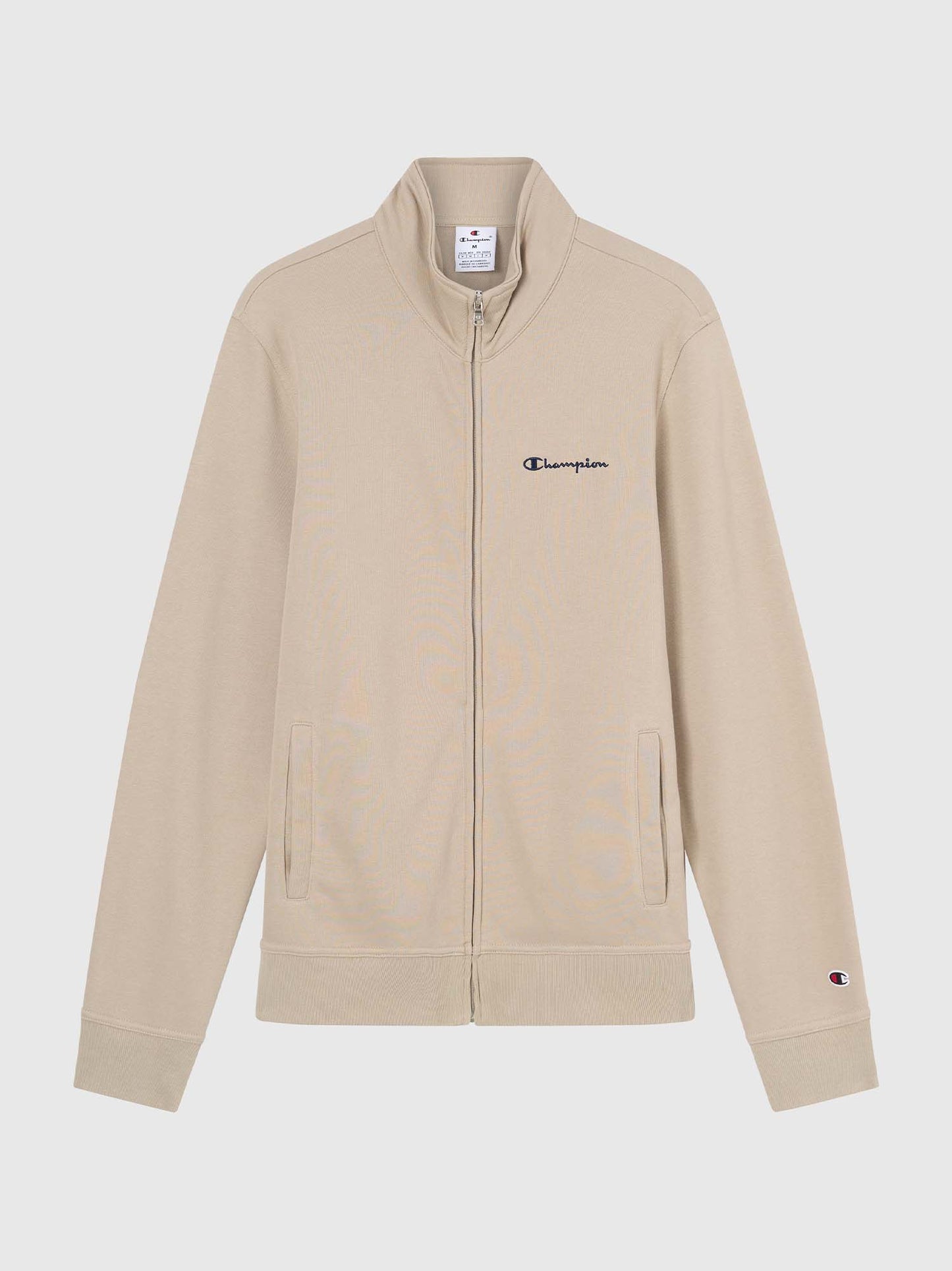 Felpa beige da uomo Champion con zip integrale