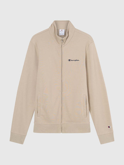 Felpa beige da uomo Champion con zip integrale
