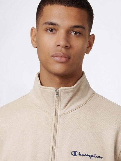 Felpa beige da uomo Champion con zip integrale
