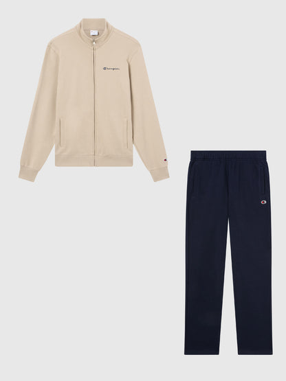 Champion tuta full zip da uomo beige con stile sportivo