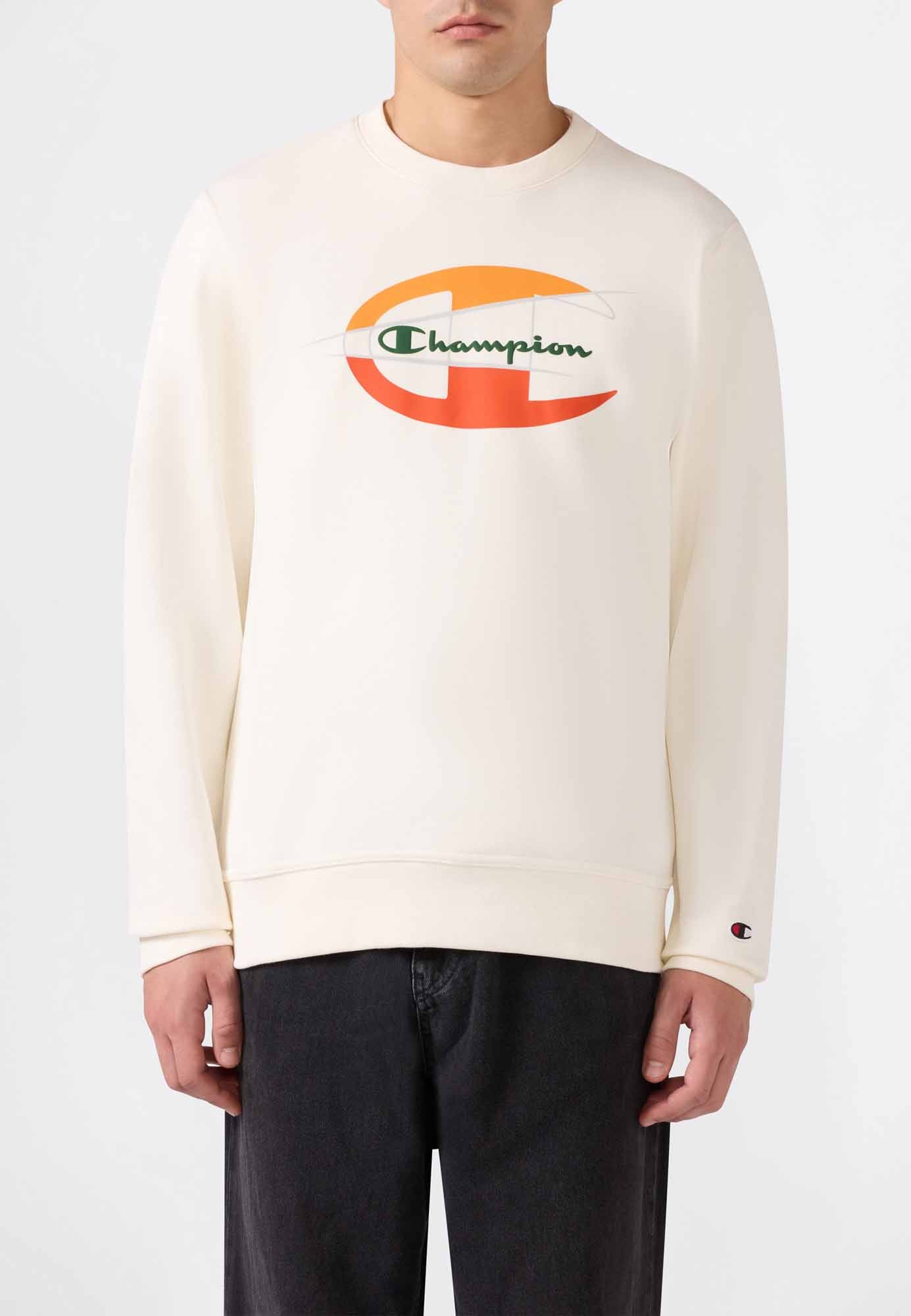 Champion 222637 YS084, felpa da uomo panna