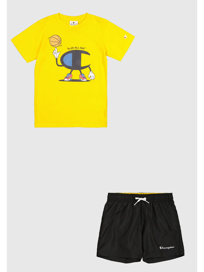 COMPLETINO SPORTIVO CHAMPION DA BAMBINO GIALLO