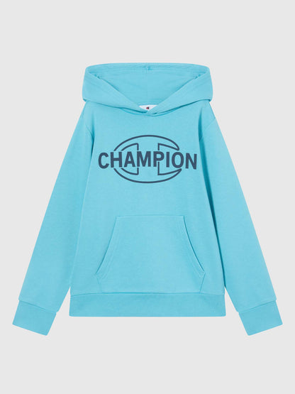 FELPA CON CAPPUCCIO CHAMPION DA BAMBINO CELESTE