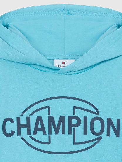 FELPA CON CAPPUCCIO CHAMPION DA BAMBINO CELESTE