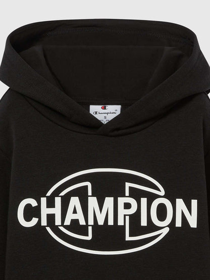FELPA CON CAPPUCCIO CHAMPION DA BAMBINO NERO