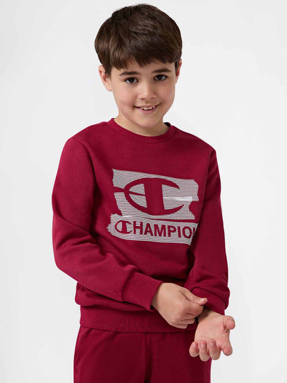 FELPA GIROCOLLO CHAMPION DA BAMBINO BORDEAUX