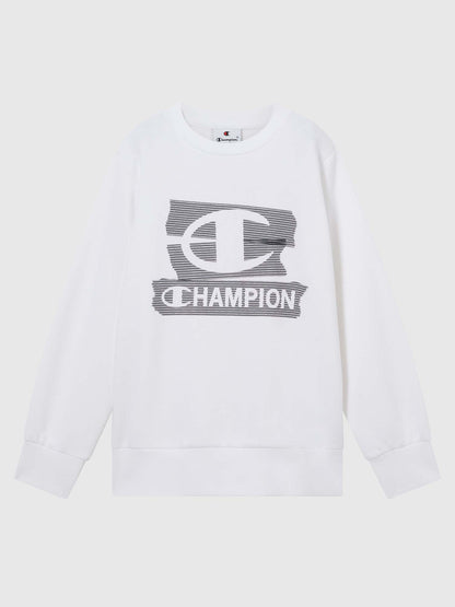 FELPA GIROCOLLO CHAMPION DA BAMBINO BIANCO