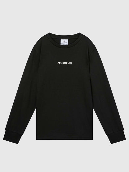 T-SHIRT MANICA CORTA BASIC CHAMPION JUNIOR NERO