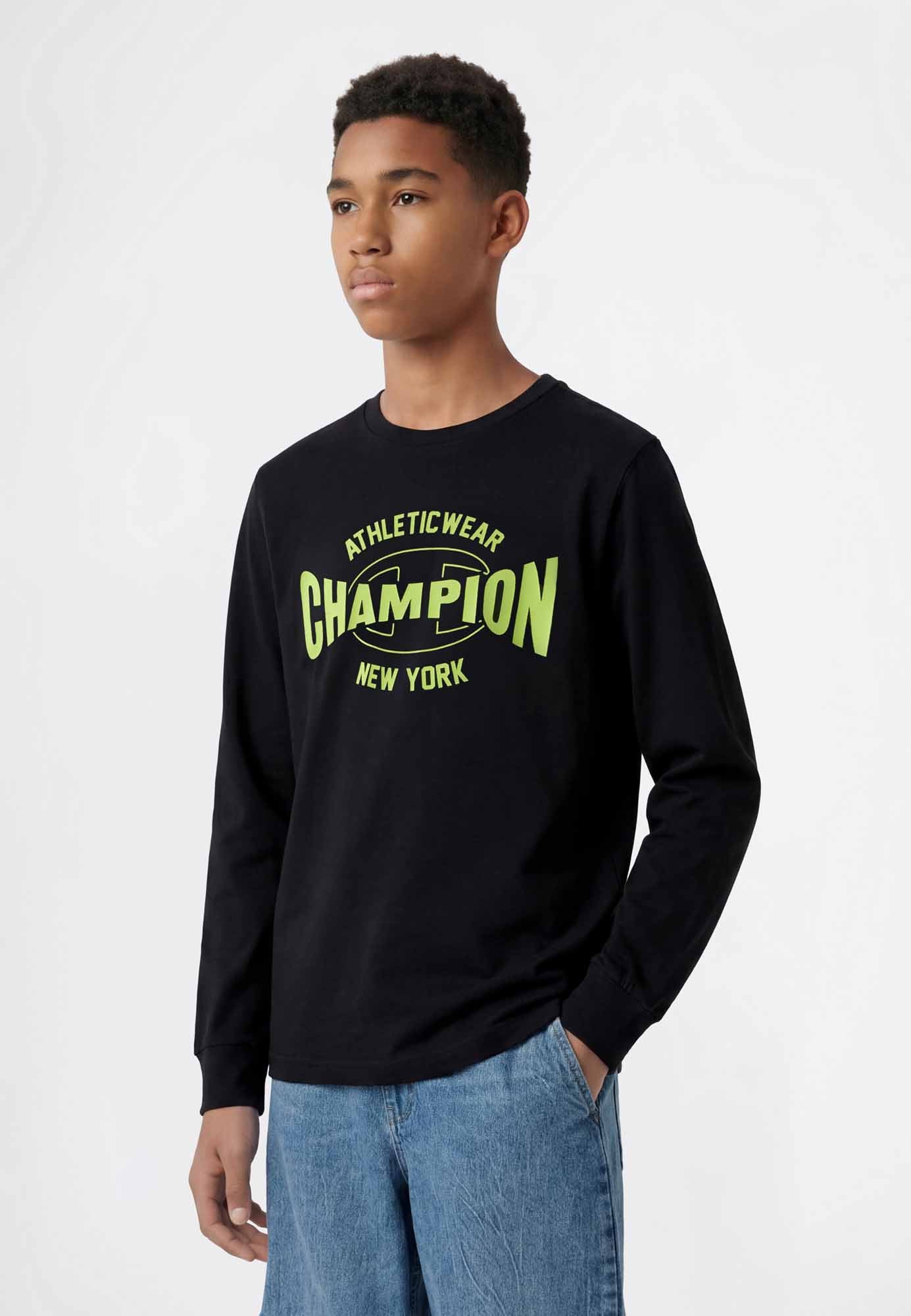 Champion B. T-Shirt, t-shirt a maniche lunghe Unisex bambino nero