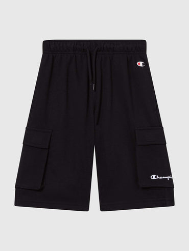 Shorts cargo Champion da bambino nero, modello versatile e leggero