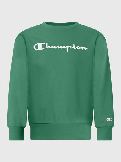 Felpa verde unisex bambino Champion con design confortevole