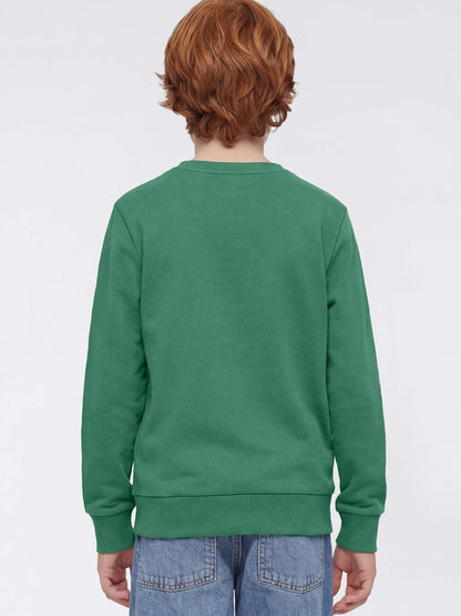 Felpa verde unisex bambino Champion con design confortevole