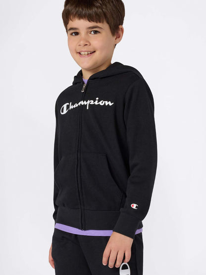 Felpa con zip Champion nera per bambino unisex