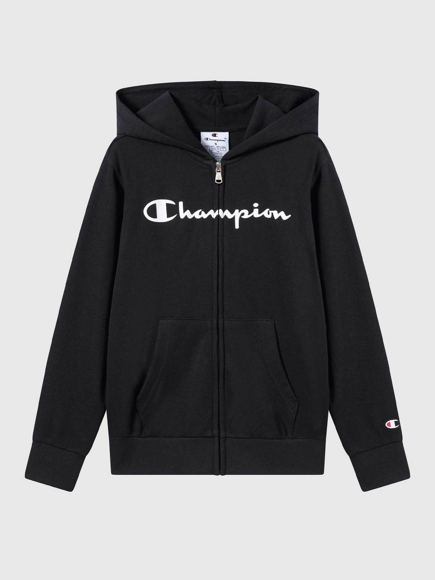 Felpa con zip Champion nera per bambino unisex
