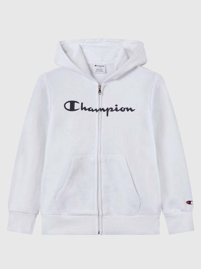Felpa con zip bianca unisex bambino Champion