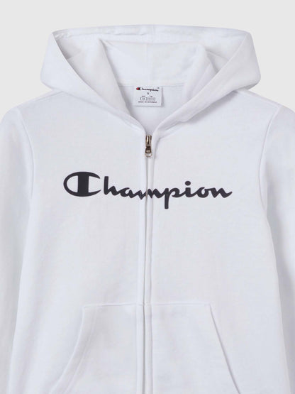 Felpa con zip bianca unisex bambino Champion