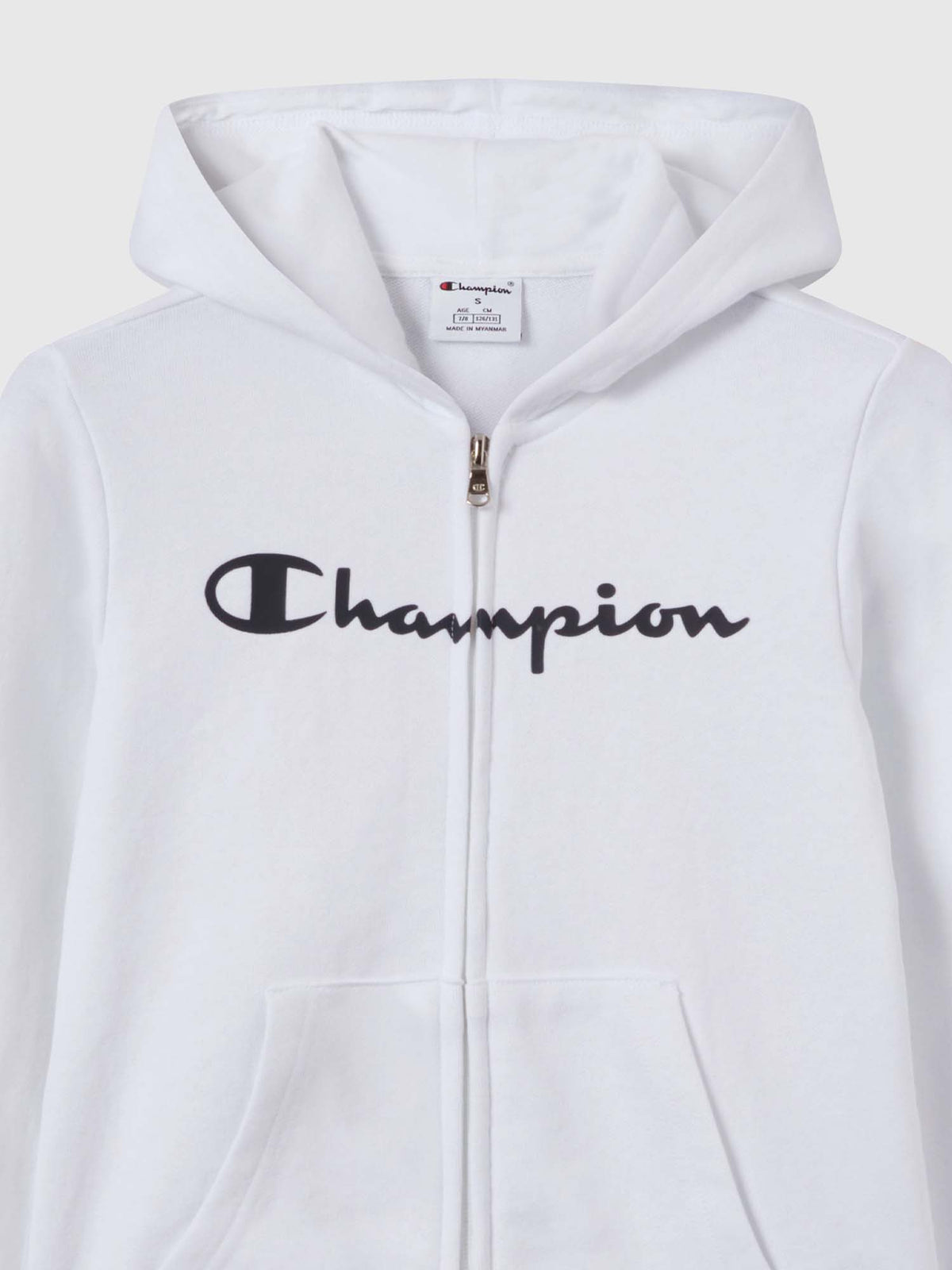 Champion b felpa zip da bambino/a bianco
