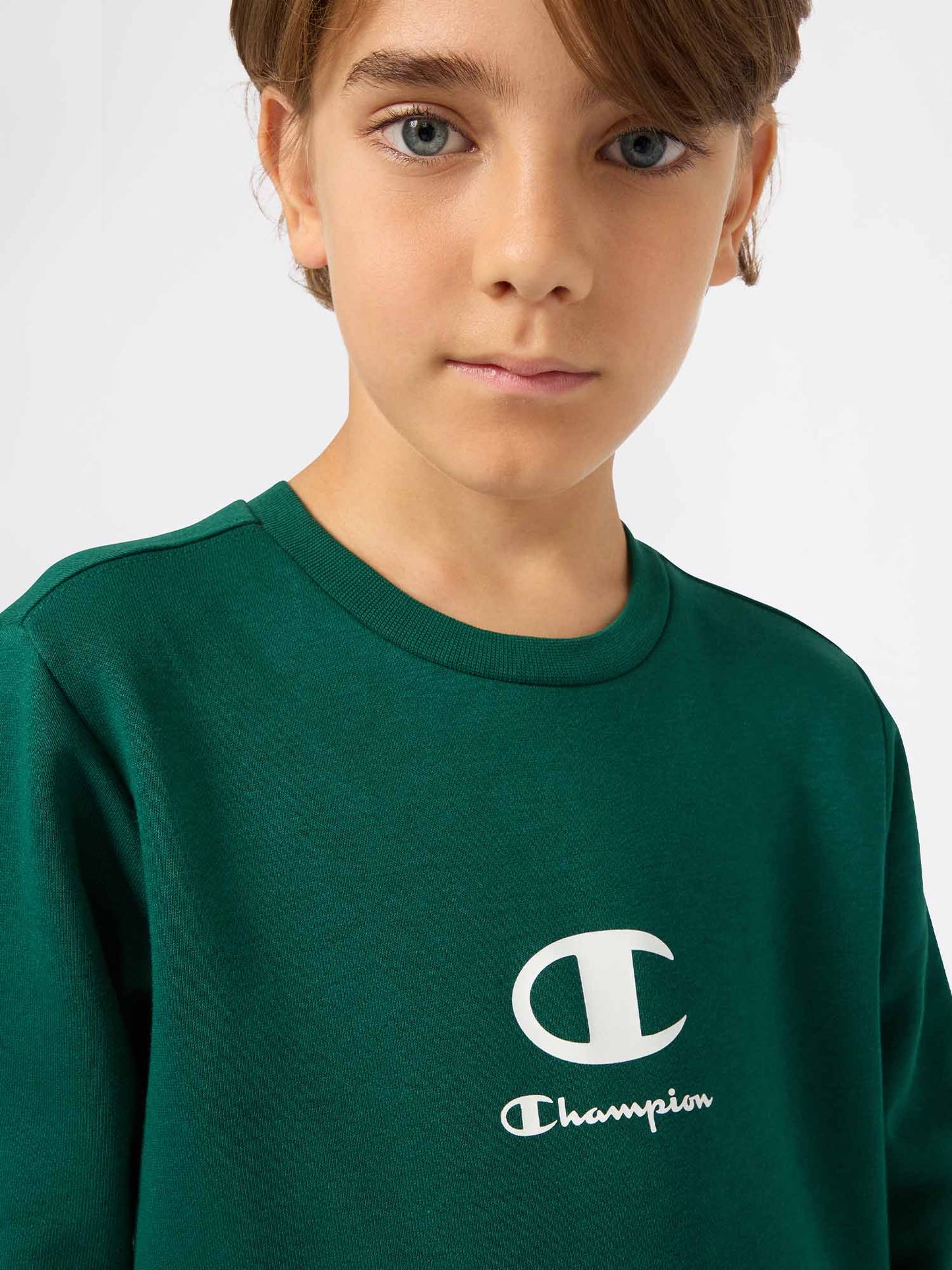 TUTA LOGO CHAMPION DA BAMBINO VERDE
