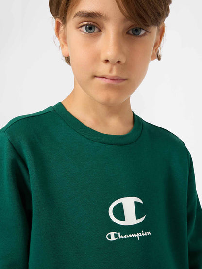 TUTA LOGO CHAMPION DA BAMBINO VERDE