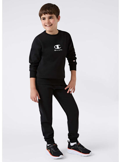 TUTA LOGO CHAMPION DA BAMBINO NERO