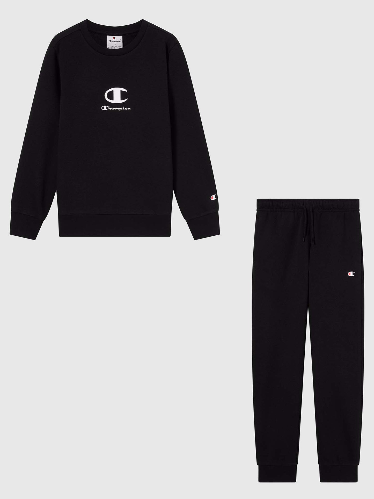 TUTA LOGO CHAMPION DA BAMBINO NERO