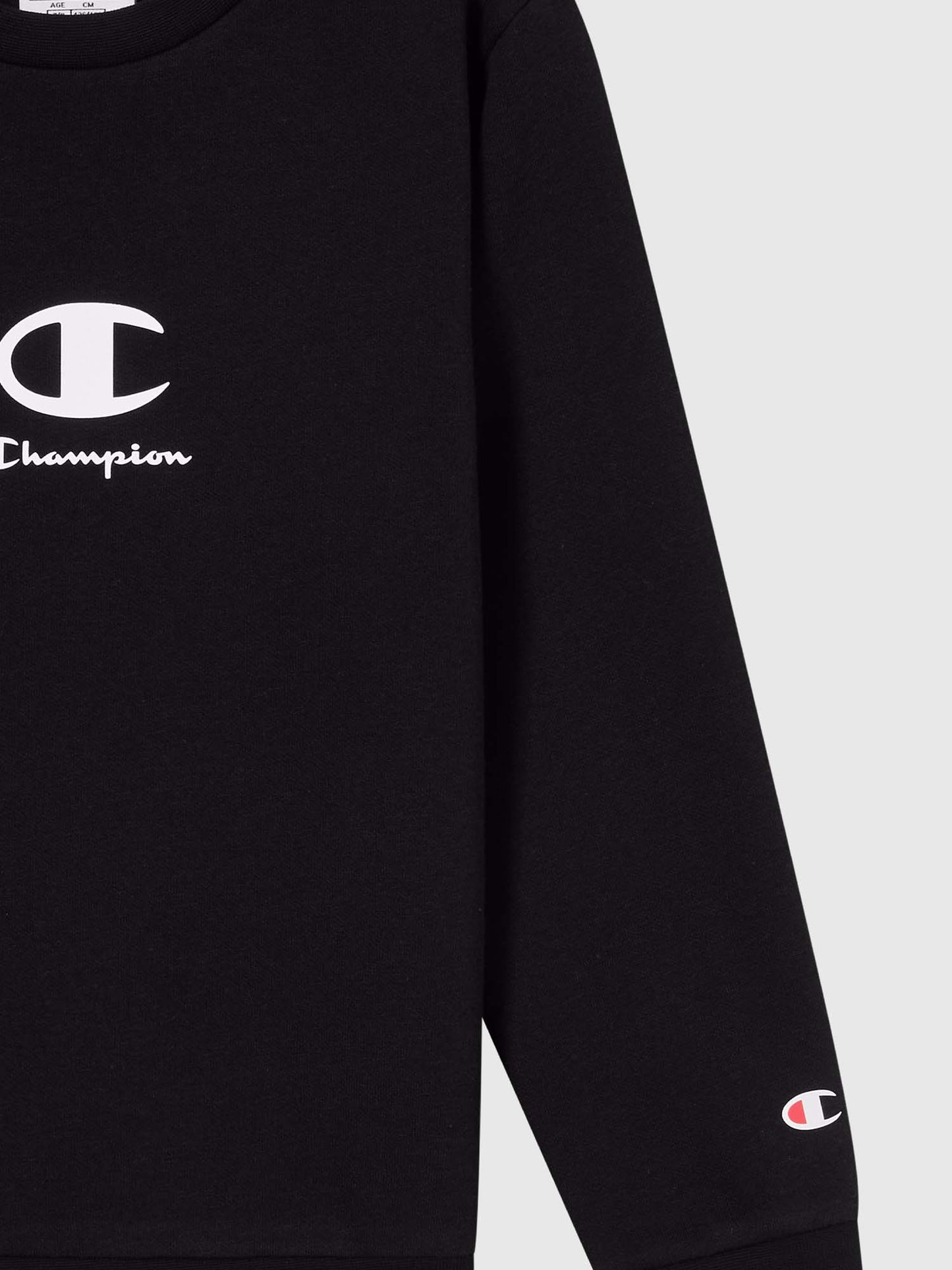 TUTA LOGO CHAMPION DA BAMBINO NERO